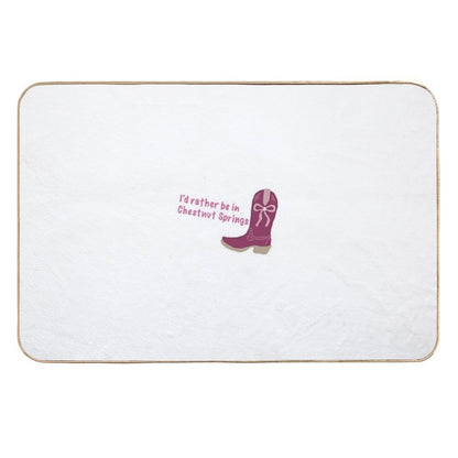 Id Rather Be in Chestnut Springs Cowboy Boot  Toxin-Free Bath Mat
