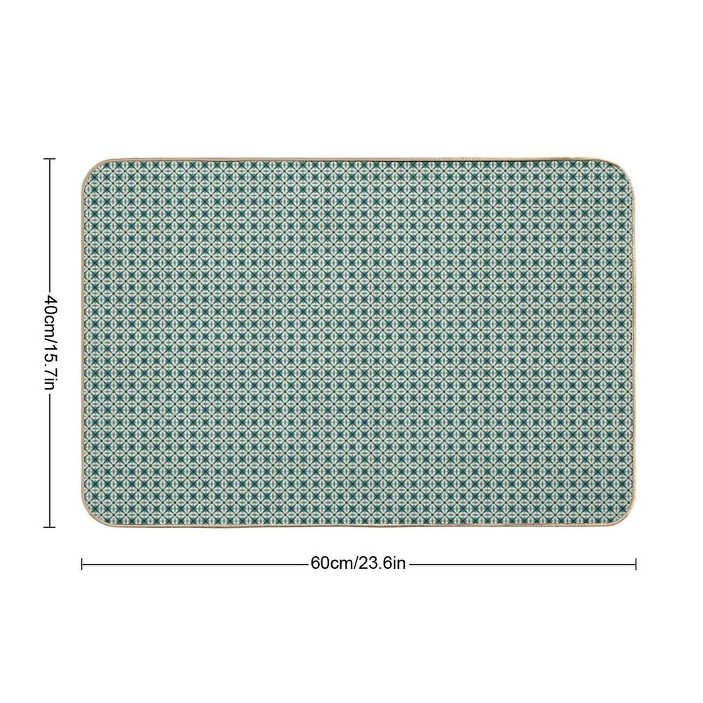 Tiny Diamond Petals in Green  Odorless Bath Mat