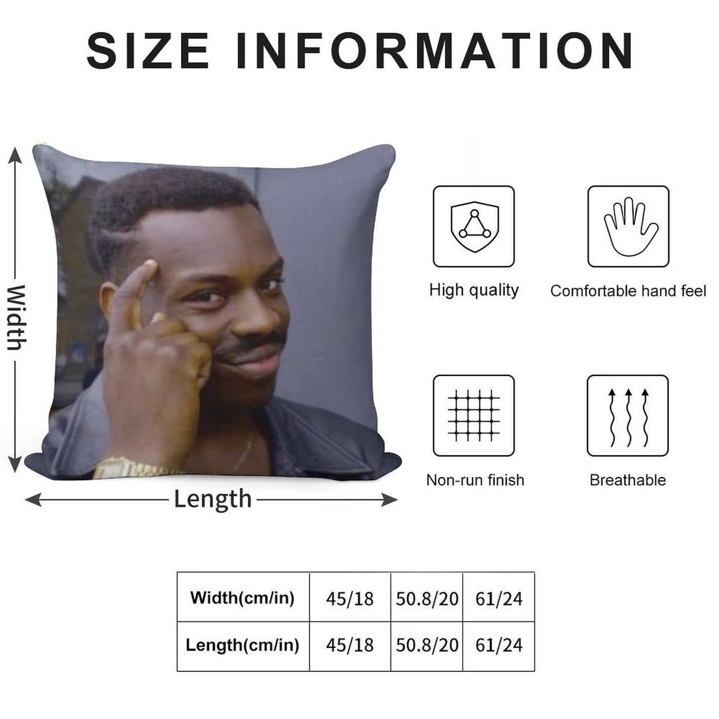 Roll Safe Thinking Meme Soft Luxury Feel Throw Pillow