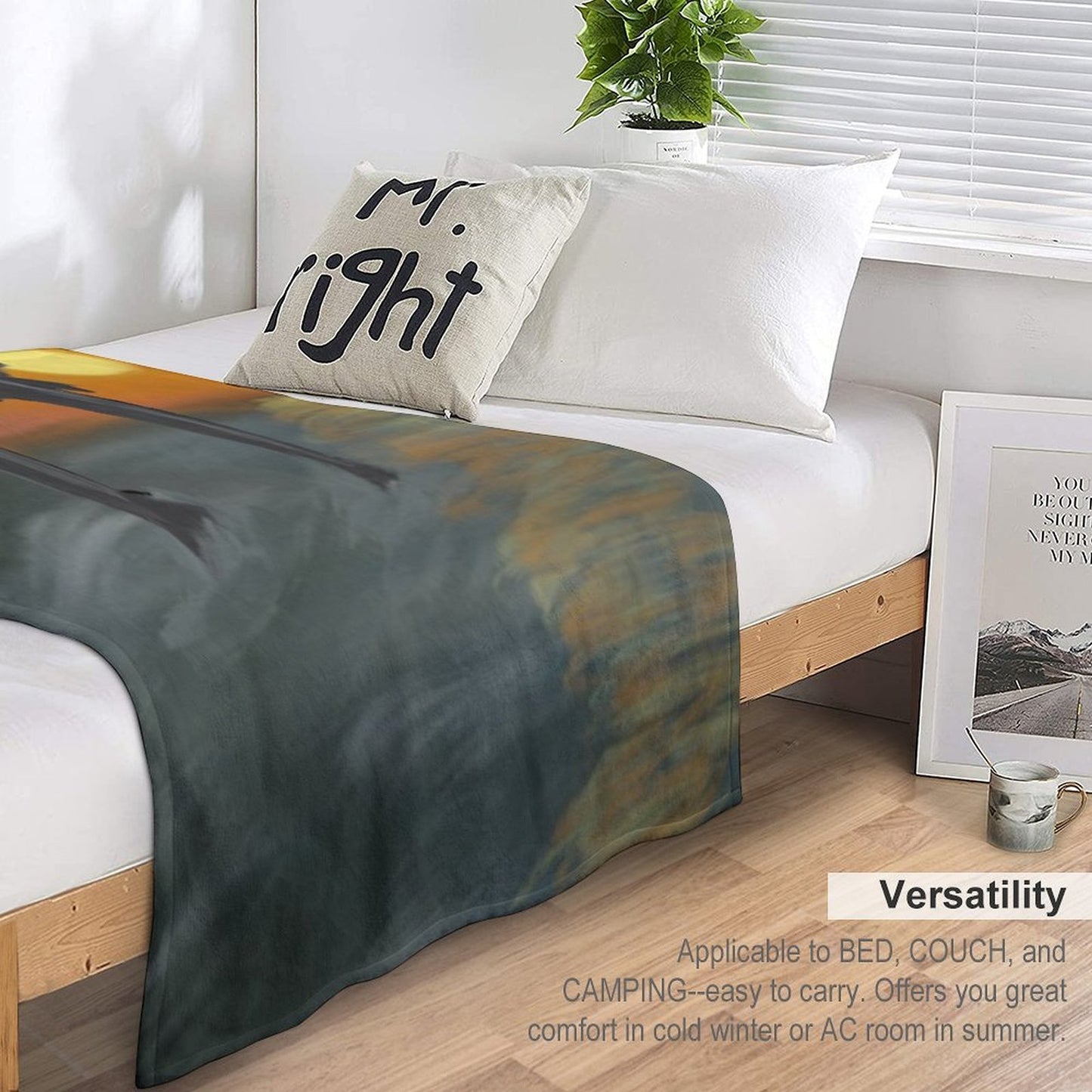 Dolphins at Sunset Easy Care Throw Blanket
