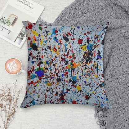 Splatter Paint Soft Easy Maintenance Throw Pillow