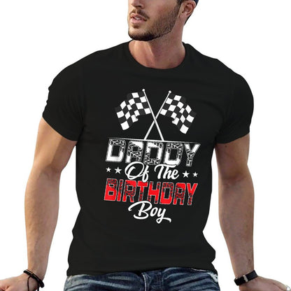 Race Car Daddy Of The Birthday Boy Racing Family Pit Crew  Cotton T-Shirt