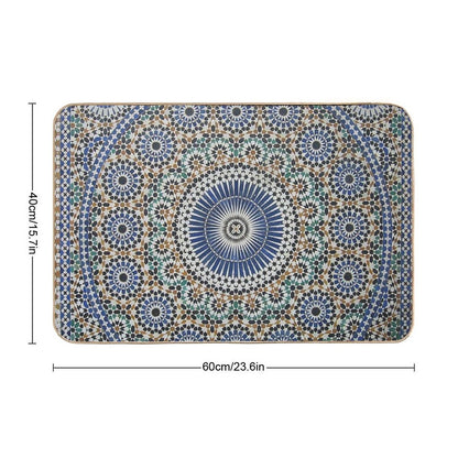 Zellige Moroccan Mosaic Tilework, Traditional Moroccan Art Durable Bath Mat