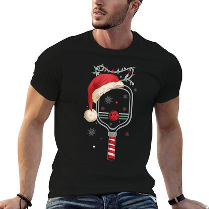 Pickleball Player Christmas Holiday Reindeer Xmas Women Men  Wrinkle-resistant T-Shirt