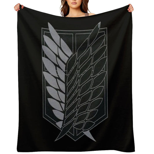 Exploration Battalion - SNK - B&W Compact Throw Blanket
