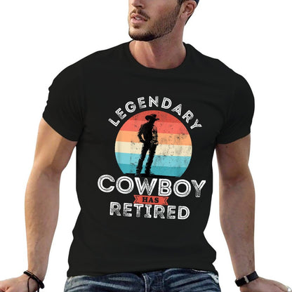 Legendary Cowboy Has Retired, Cowboy Retirement Gifts  Trendy Pattern T-Shirt