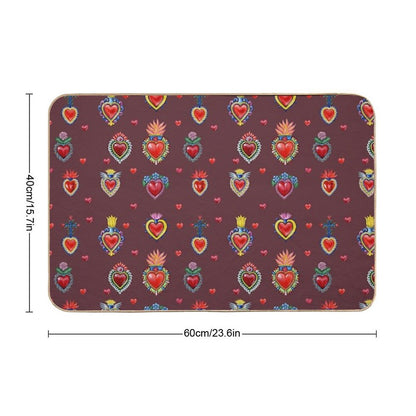 Mexican Sacred Hearts  Multi-Purpose Bath Mat