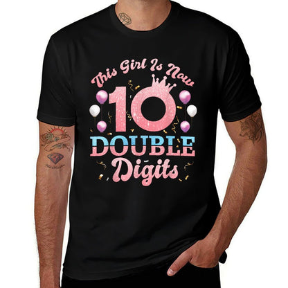 In My Double Digits Era Retro 10 Year Old 10th Birthday Girl  Graphic-printed T-Shirt