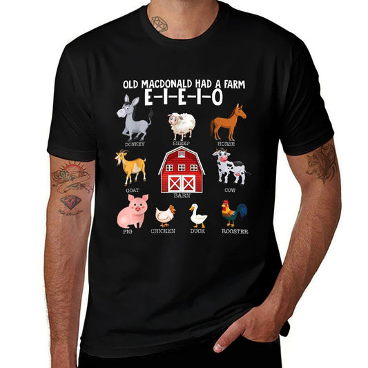 Toddler Kids Farm Animals Old MacDonald Had A Farm E-I-E-I-O  Lightweight T-Shirt