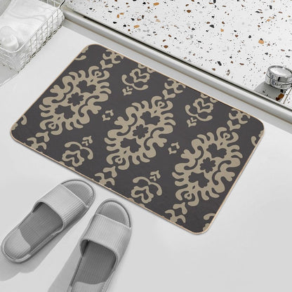 Black And White Papercut Damask Medallion  Rapid-Drying Bath Mat