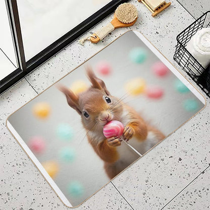 Squirrel with Lollipop  High-Traffic Bath Mat