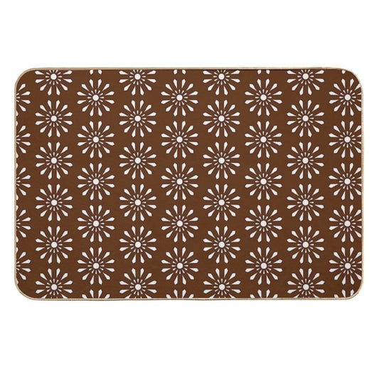 Brown Moroccan Inspired Pattern  Long-Lasting Bath Mat