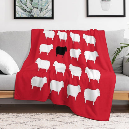 Black Sheep Sweater Pattern Travel-friendly Throw Blanket