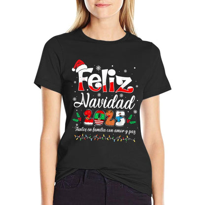 Feliz Navidad 2025 Matching Family Spanish Christmas Mexican  Moisture-wicking T-Shirt