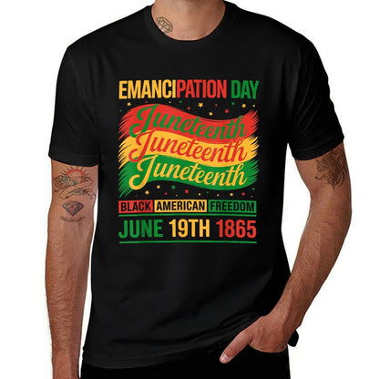 Black American Freedom 1865 Men Women Juneteenth  Easy-care T-Shirt