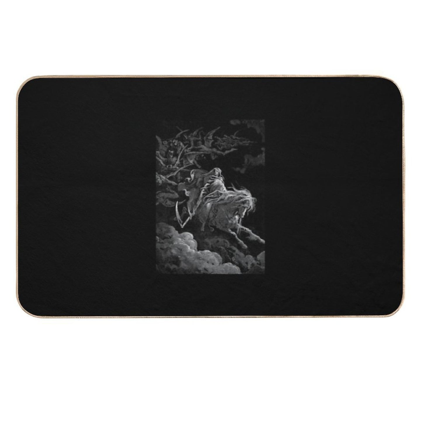 Death Gustav Dore Vintage Illustration Occult Grunge  Toxin-Free Bath Mat