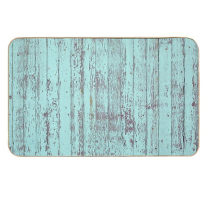 Turquoise Wood  High-Traffic Bath Mat