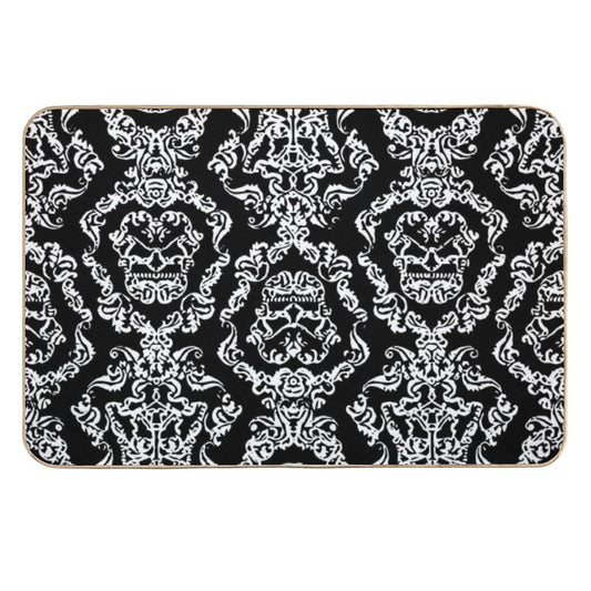 Imperial Mural Black  Non-Slip Bath Mat