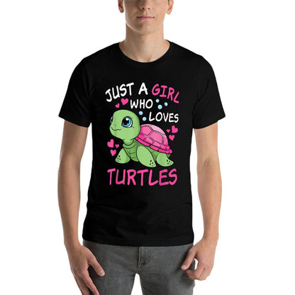 Just A Girl Who Loves Turtles Ocean Animal Cute Sea Turtle  Eco-friendly Material T-Shirt