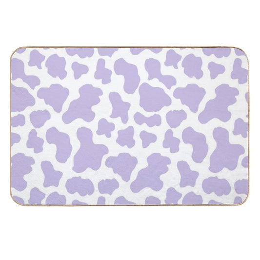 Pastel Purple Cow Print Aesthetic  Pattern  Easy To Clean Bath Mat