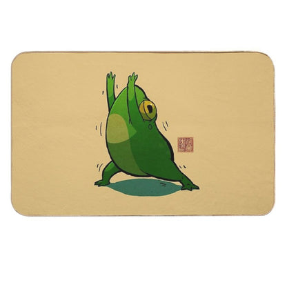 Yoga Frog Warrior Pose  Stain-Proof Bath Mat