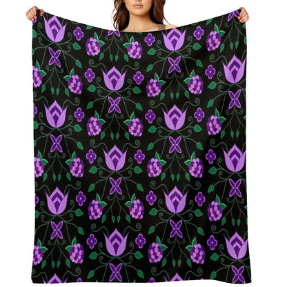 Purple Floral All-season Throw Blanket