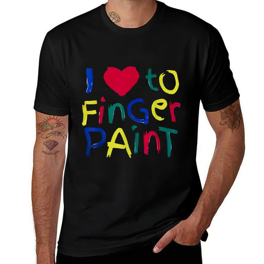 I Heart Love To Finger Paint I'm Paint Cute Couple Valentine  Oversized Silhouette T-Shirt