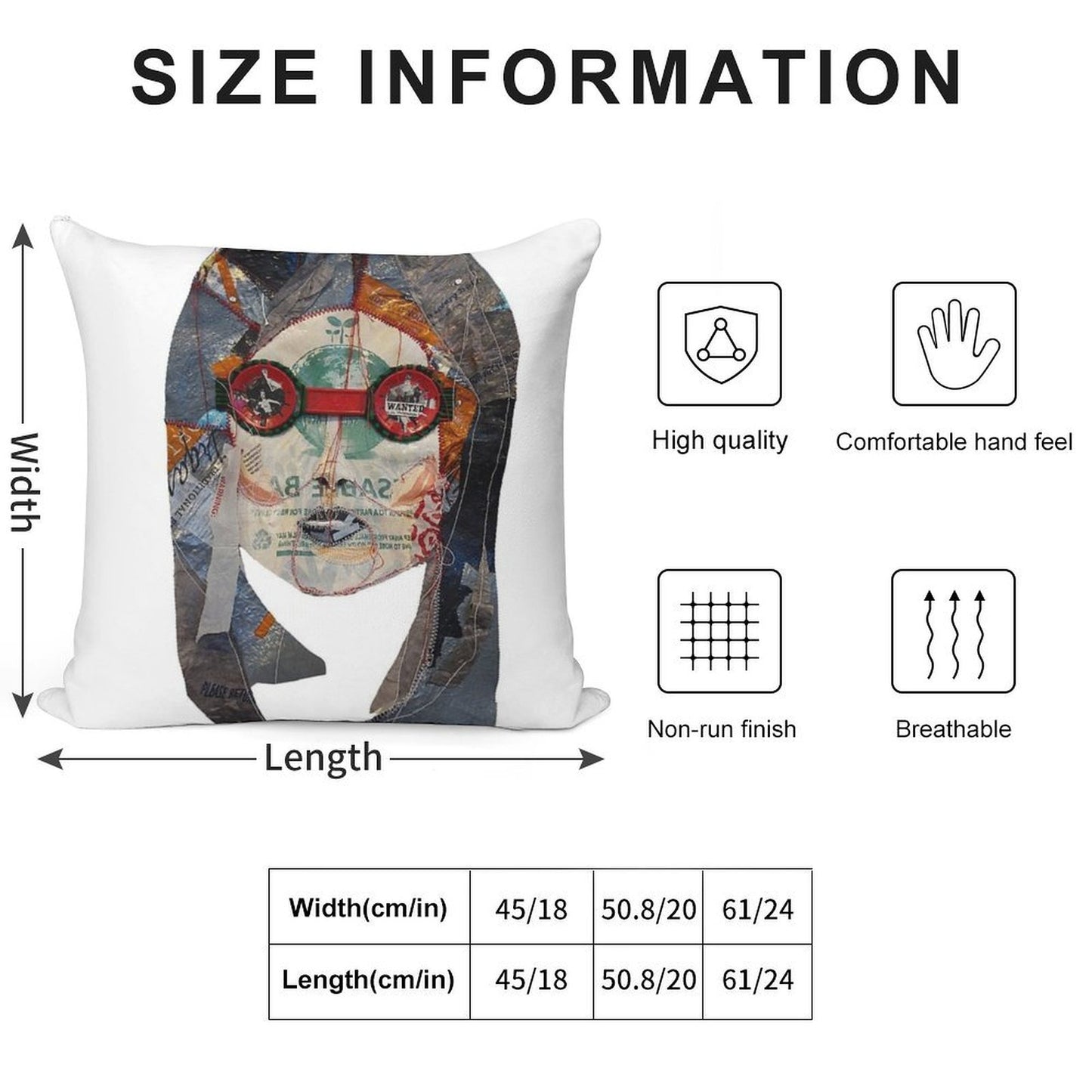 Plastic Bag Portrait, Wanted Superwoman Soft High-Density Material Throw Pillow