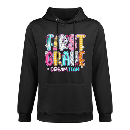 First Grade Dream Team Back To School First Day Of School Kangaroo Pocket Hoodie