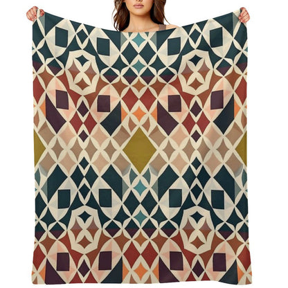 Abstract Geometric Design Durable Throw Blanket