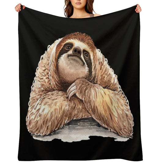 Smiling Sloth Velvety-soft Throw Blanket