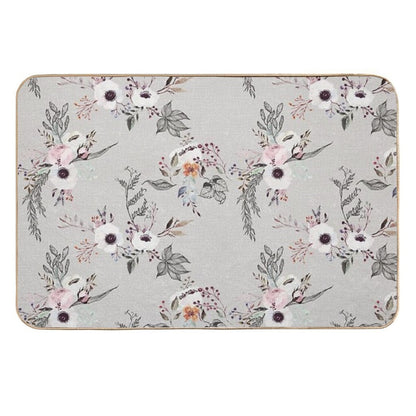 Modern Boho Watercolor And Ink Floral Bohemian  Slip-Resistant Bath Mat