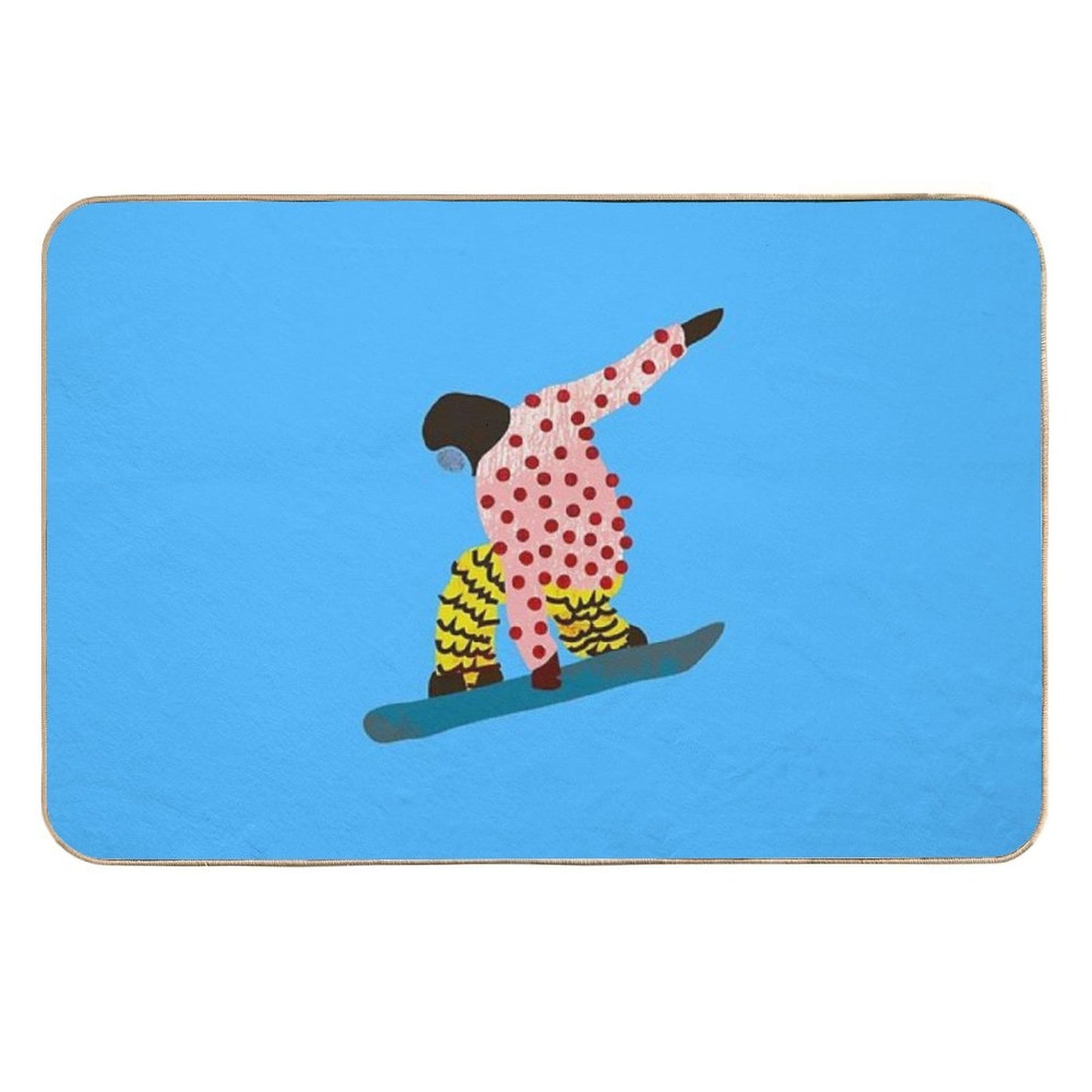 Funky Groovy Snowboarder  Fade-Resistant Bath Mat