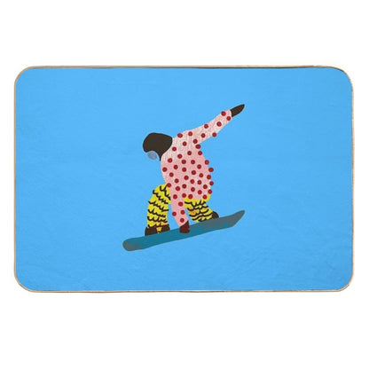 Funky Groovy Snowboarder  Fade-Resistant Bath Mat