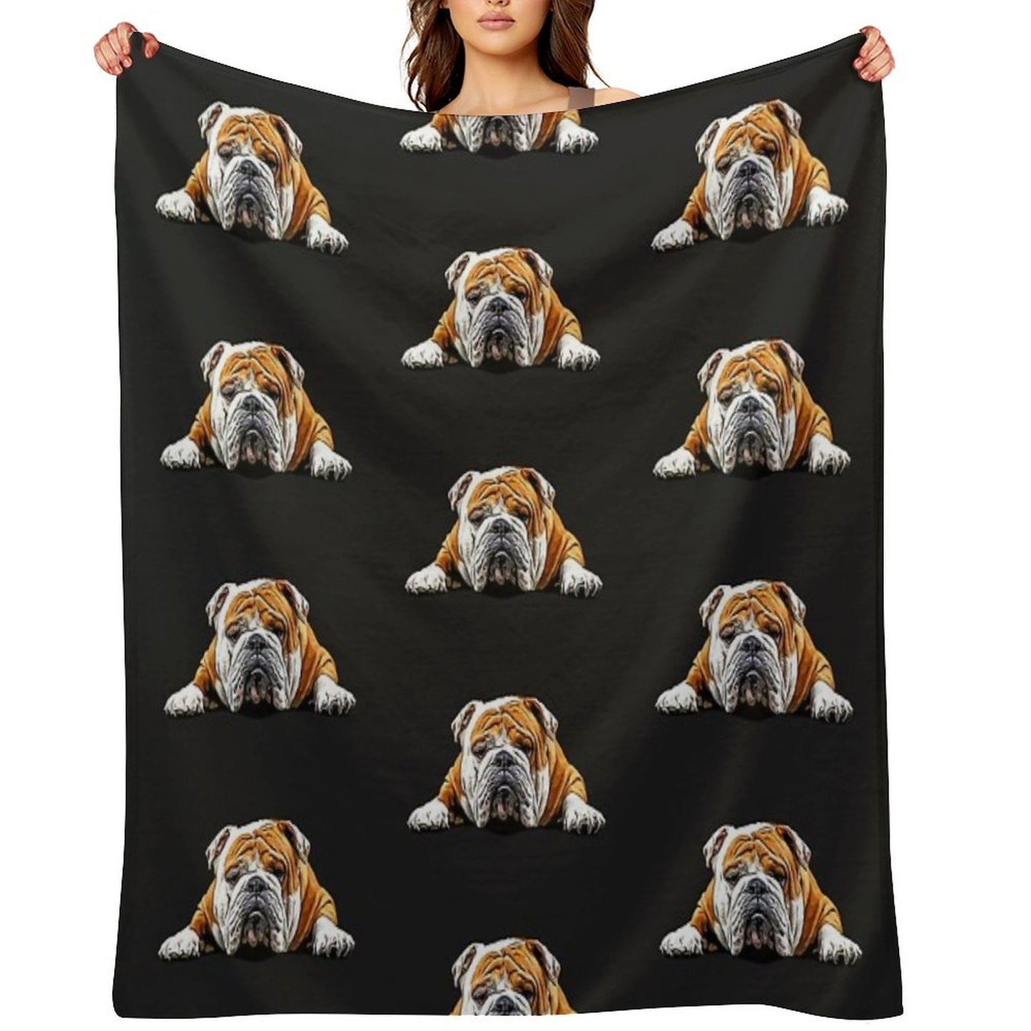 Bulldog Chill Pose - English Bulldog All-season Throw Blanket