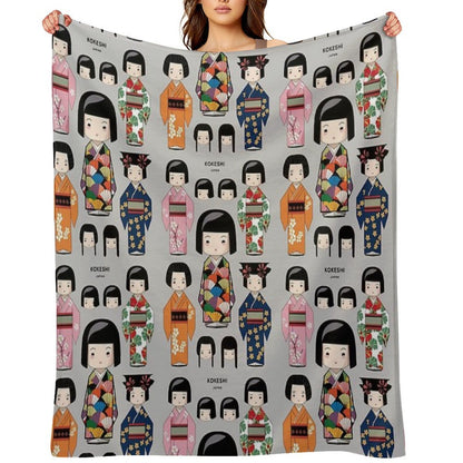 Kokeshi Doll from Japan Durable Throw Blanket