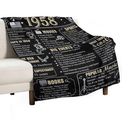 Birthday Anniversary 1958 History Back in 1958 Lightweight Throw Blanket