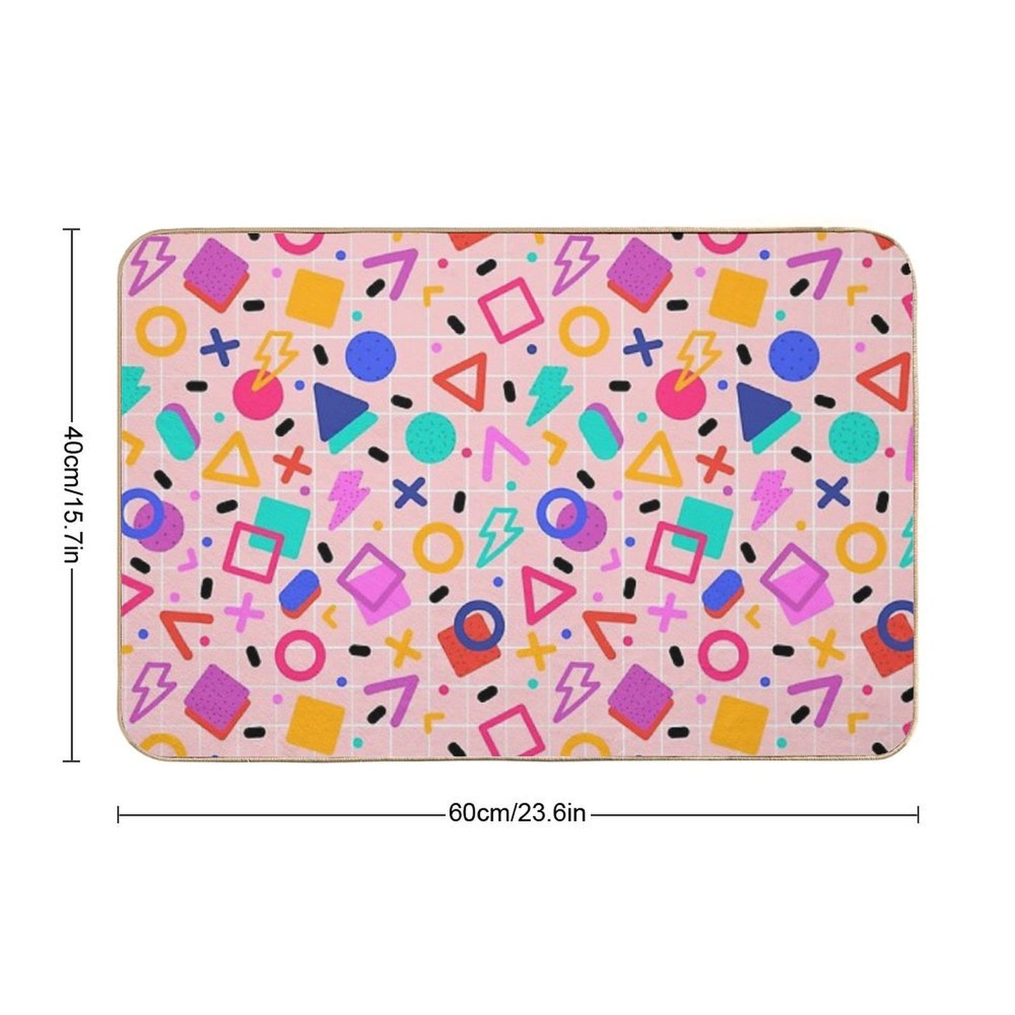 Retro Bright Memphis Pattern  Odorless Bath Mat