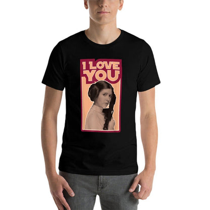 Star Wars Valentines Day Princess Leia I Love You Vintage  Oversized Silhouette T-Shirt