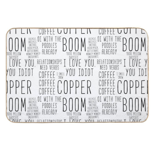 Coffee Coffee Coffee, Cooper Boom, Sticker Pack  High-Traffic Bath Mat
