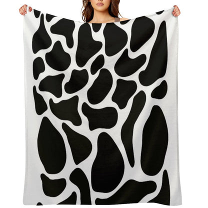 Black And White Caw Pattern. Machine-washable Throw Blanket