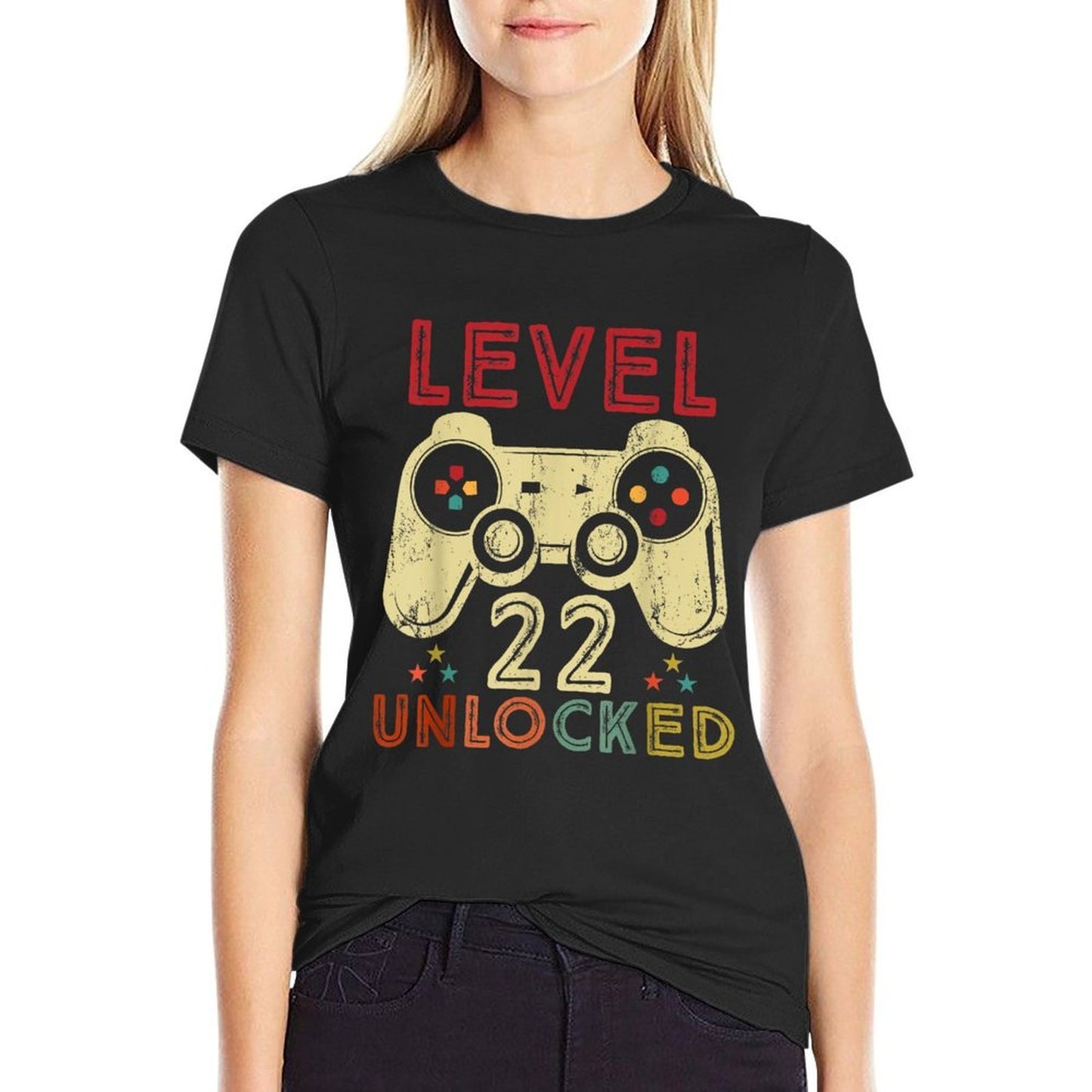 Level 22 Unlocked Birthday 22 Years Old Cool 22nd Bday Gifts  Vintage-inspired T-Shirt