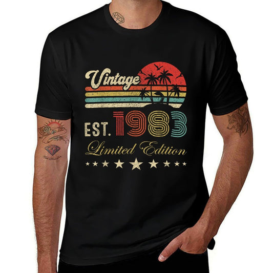 42nd Birthday Born 1983 Vintage Limited Edition 42 Birthday  Heathered Texture T-Shirt
