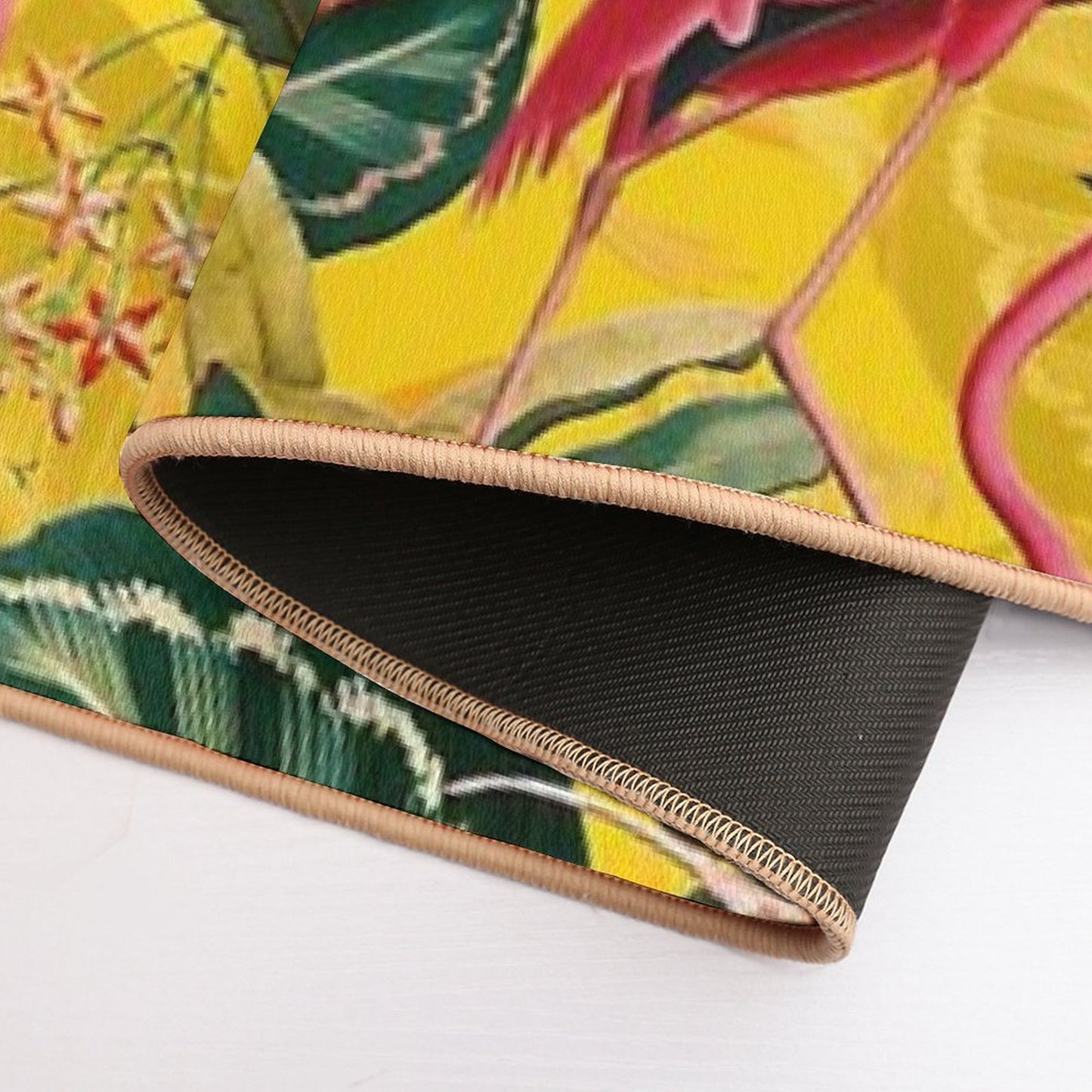Vintage Yellow Tropical Bird Jungle Botanical Garden Nightgarden  Long-Lasting Bath Mat
