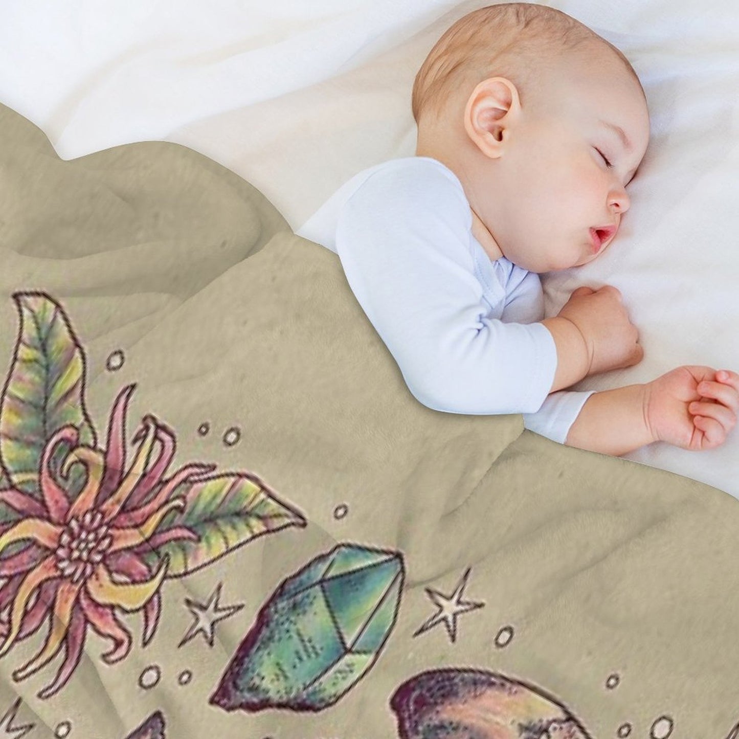 Deinonychus Dreams  Dinosaur Botanical Art Gift-ready Throw Blanket
