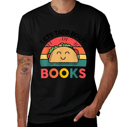 Funny Lets Taco Bout Books-Shirt Kids Women Reading Teacher  Oversized Silhouette T-Shirt