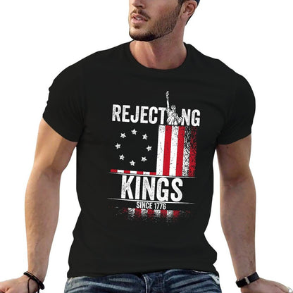 Rejecting Kings 1776 Patriotic USA Vintage 4th of July  Slim-fit Cut T-Shirt