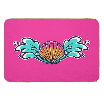 Salty Beaches Shell Wave Wings  Repositionable Bath Mat