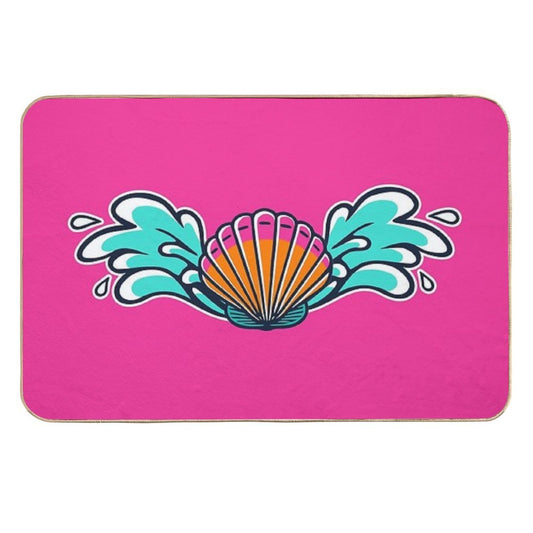 Salty Beaches Shell Wave Wings  Repositionable Bath Mat