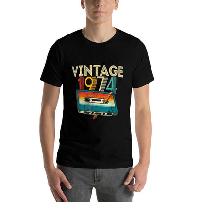 50 Year Old Gifts Vintage 1974 Cassette Tape 50th Birthday  Soft T-Shirt